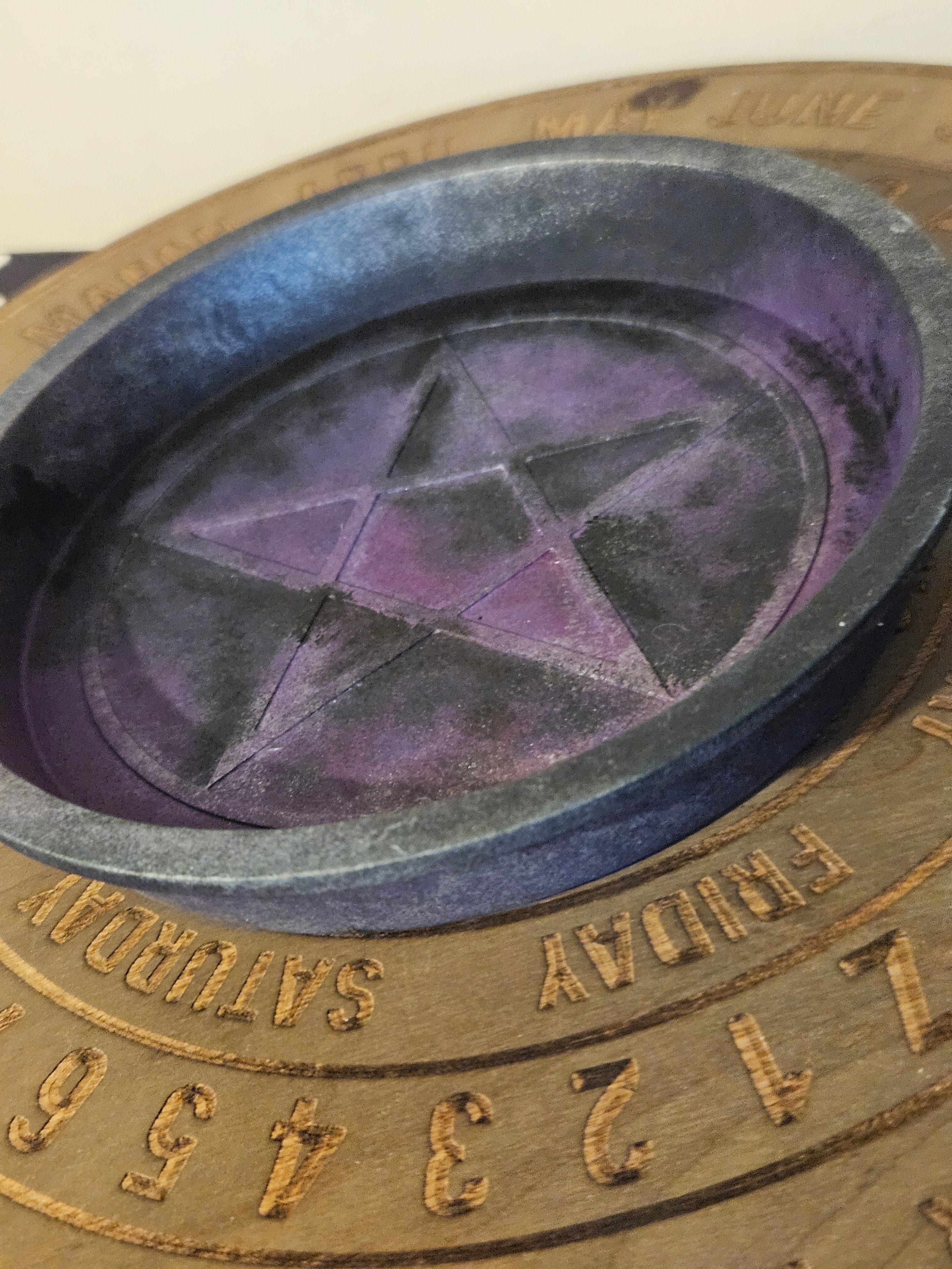 Black and purple bowl with a pentagram
