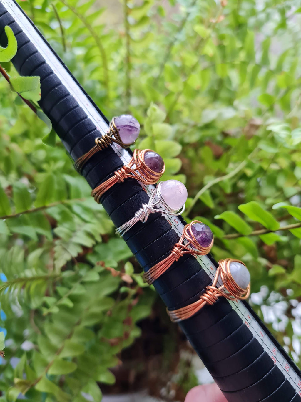 Wire Wrapped Gemstone Rings