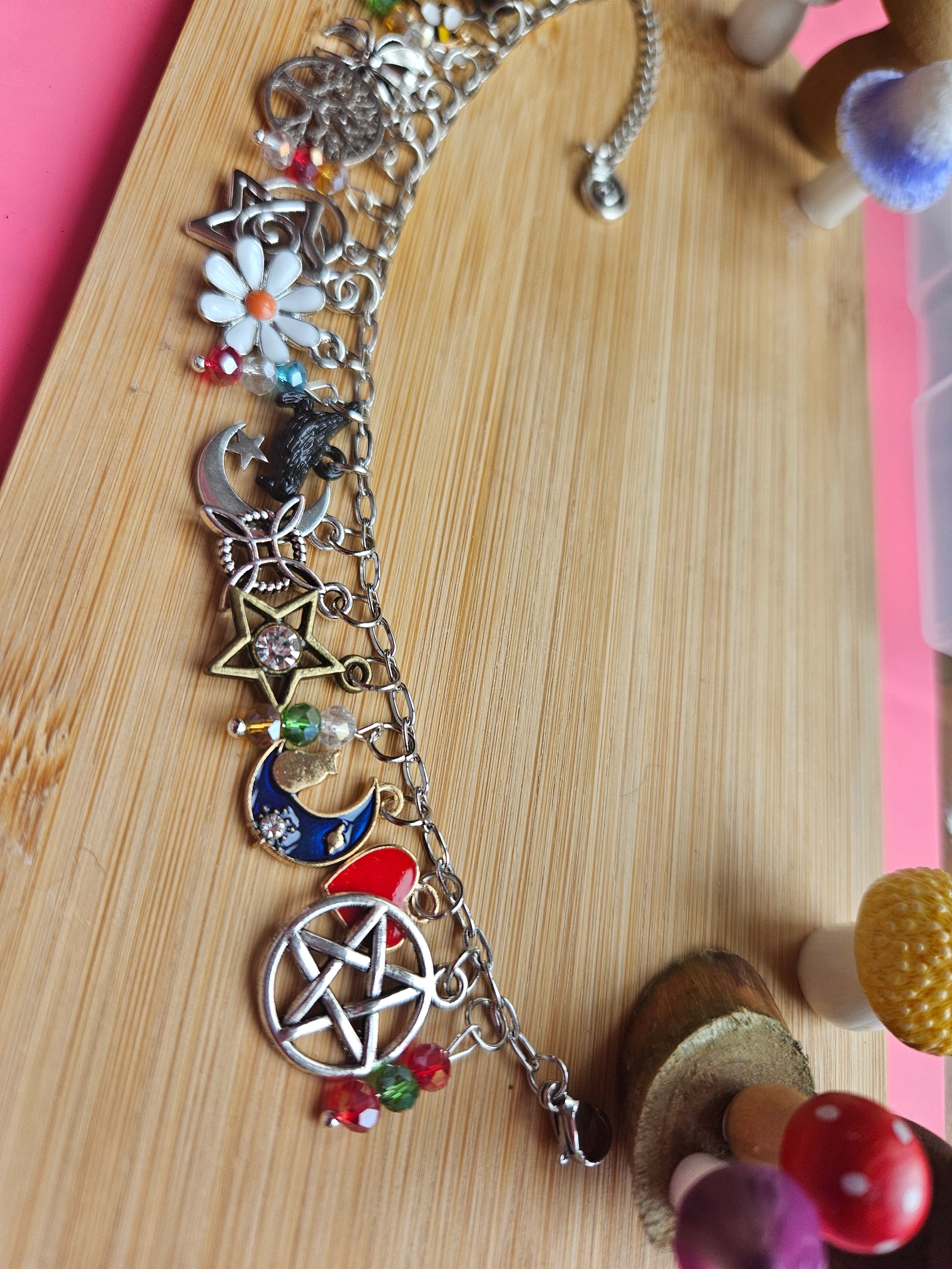 Witchy Charm Bracelet With Cubic Zerconia