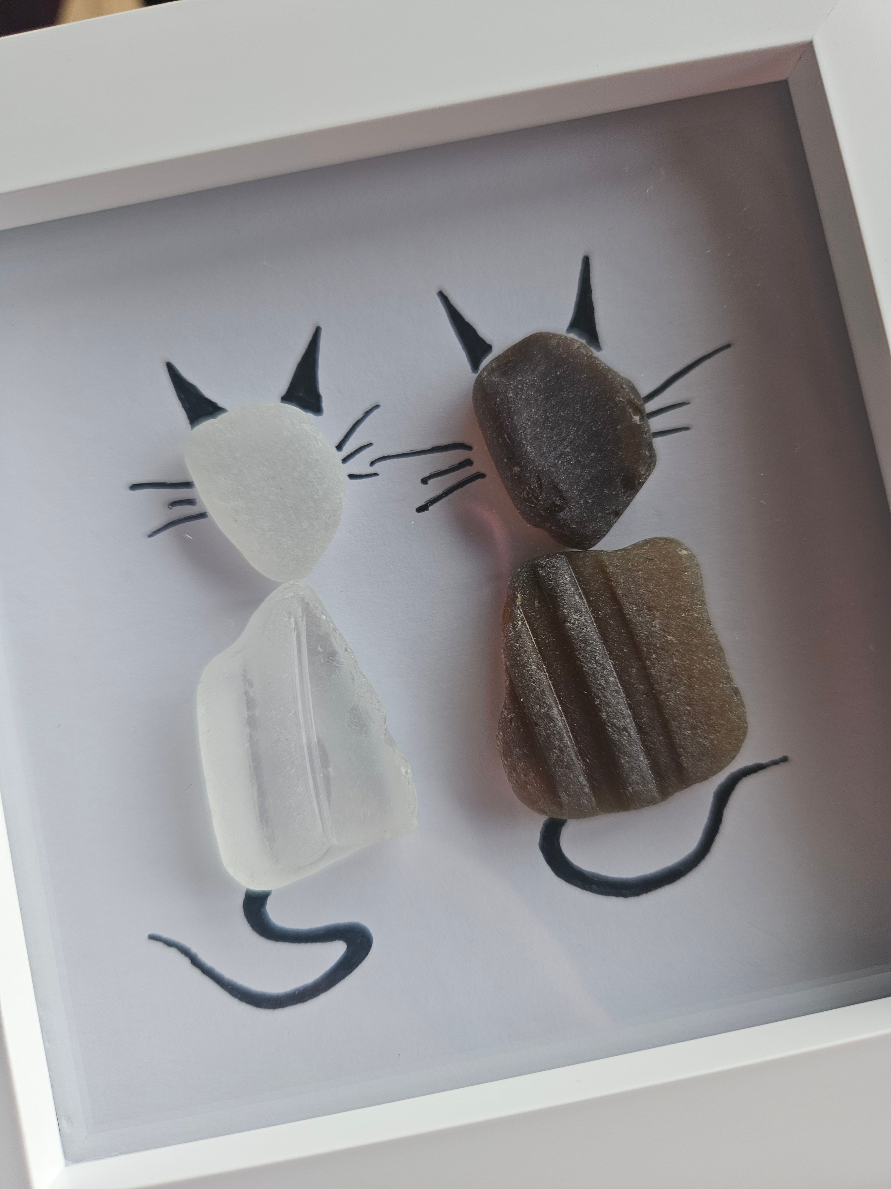 Sea Glass Art In Box Frame