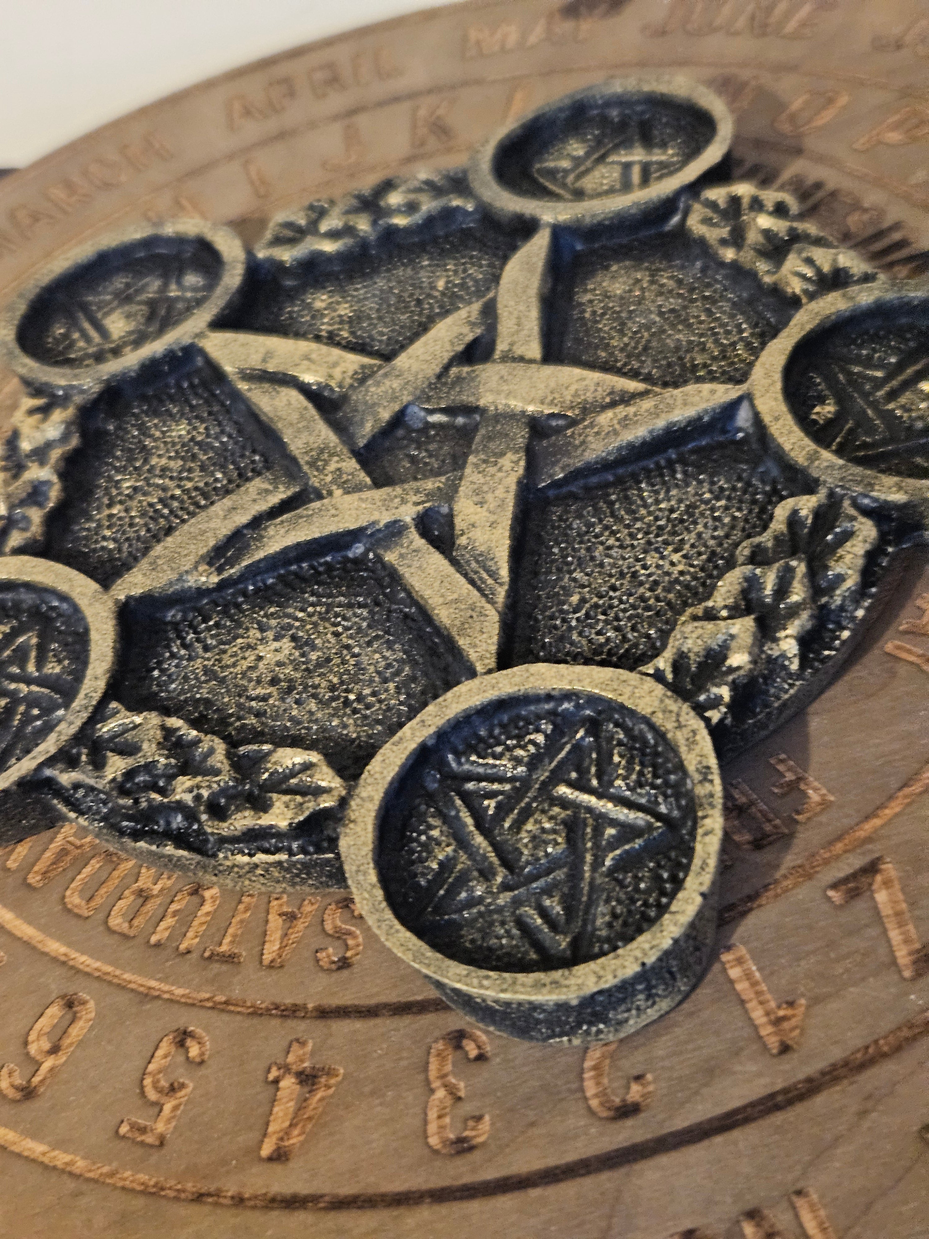 Close up of pentagram tea light holder