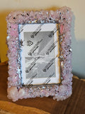 Decorative picture frame with pink Rose Quartz