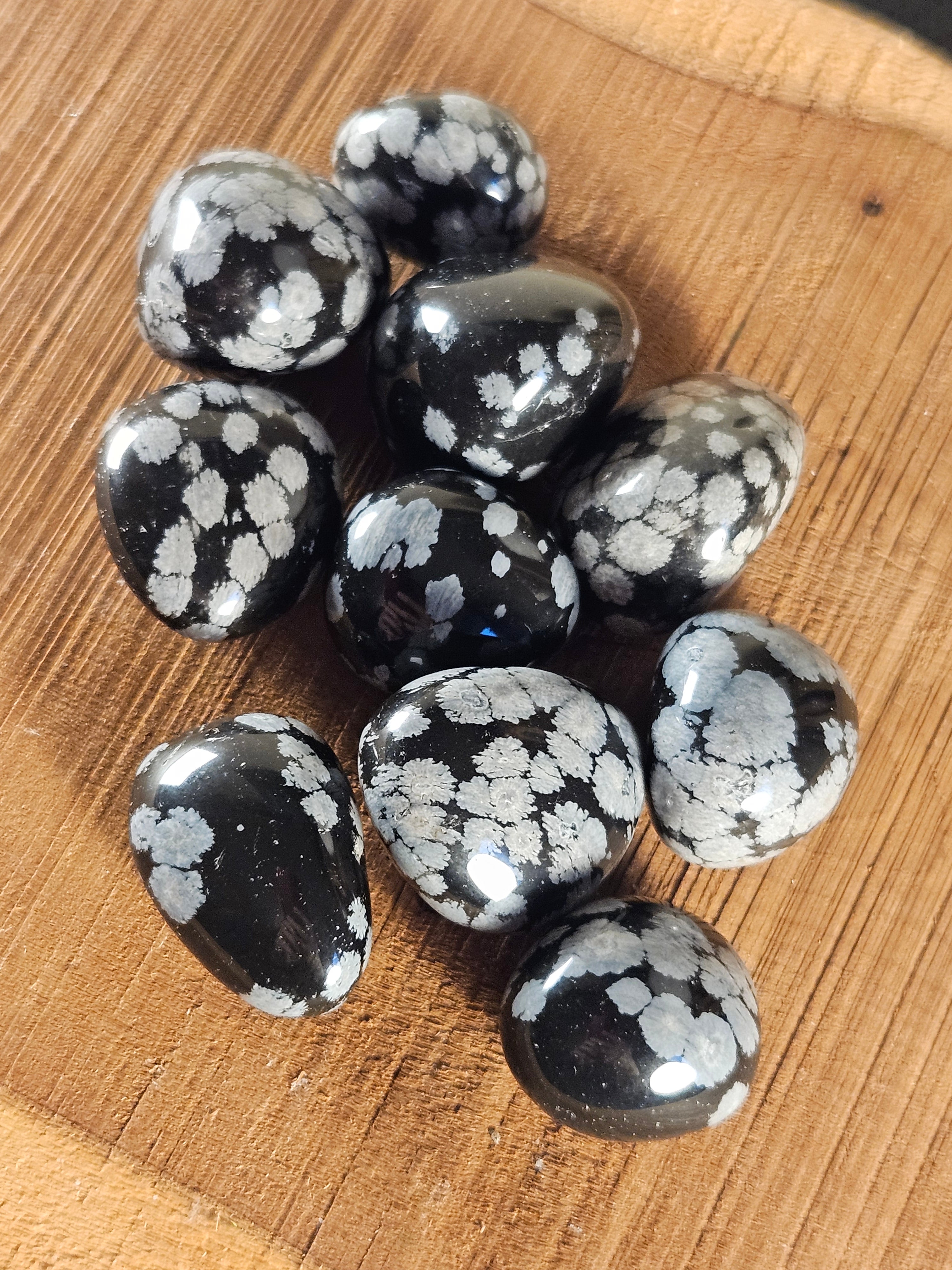 Snowflake Obsidian tumble stones 