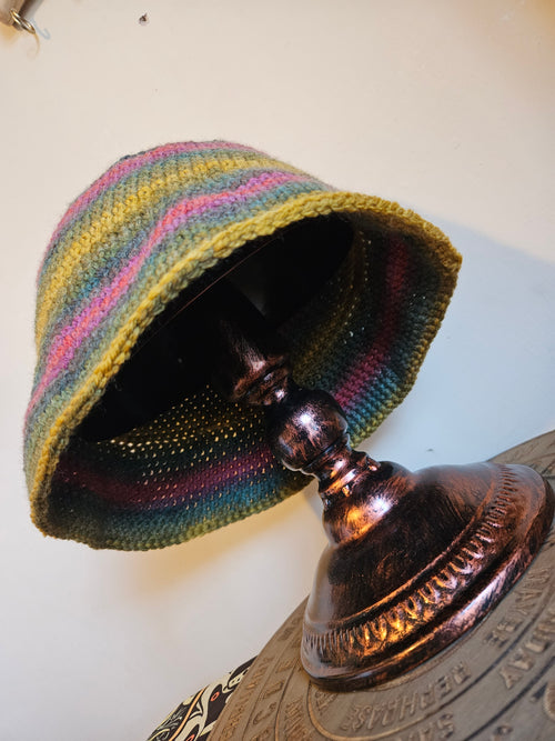 Crochet bucket hat bottom view