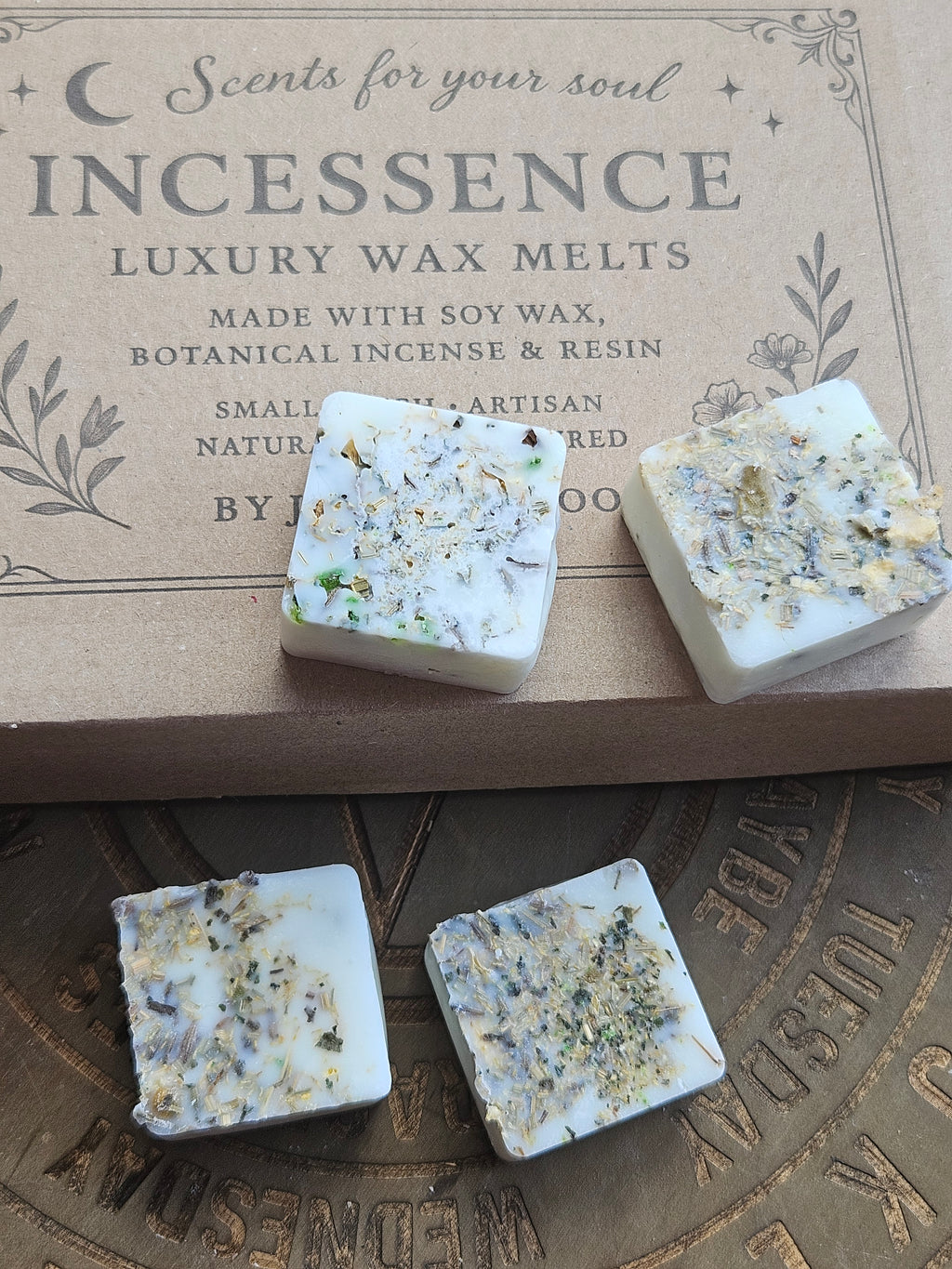 Handmade Ostara artisan soy wax melts with herbs, essential oils and botanical incense