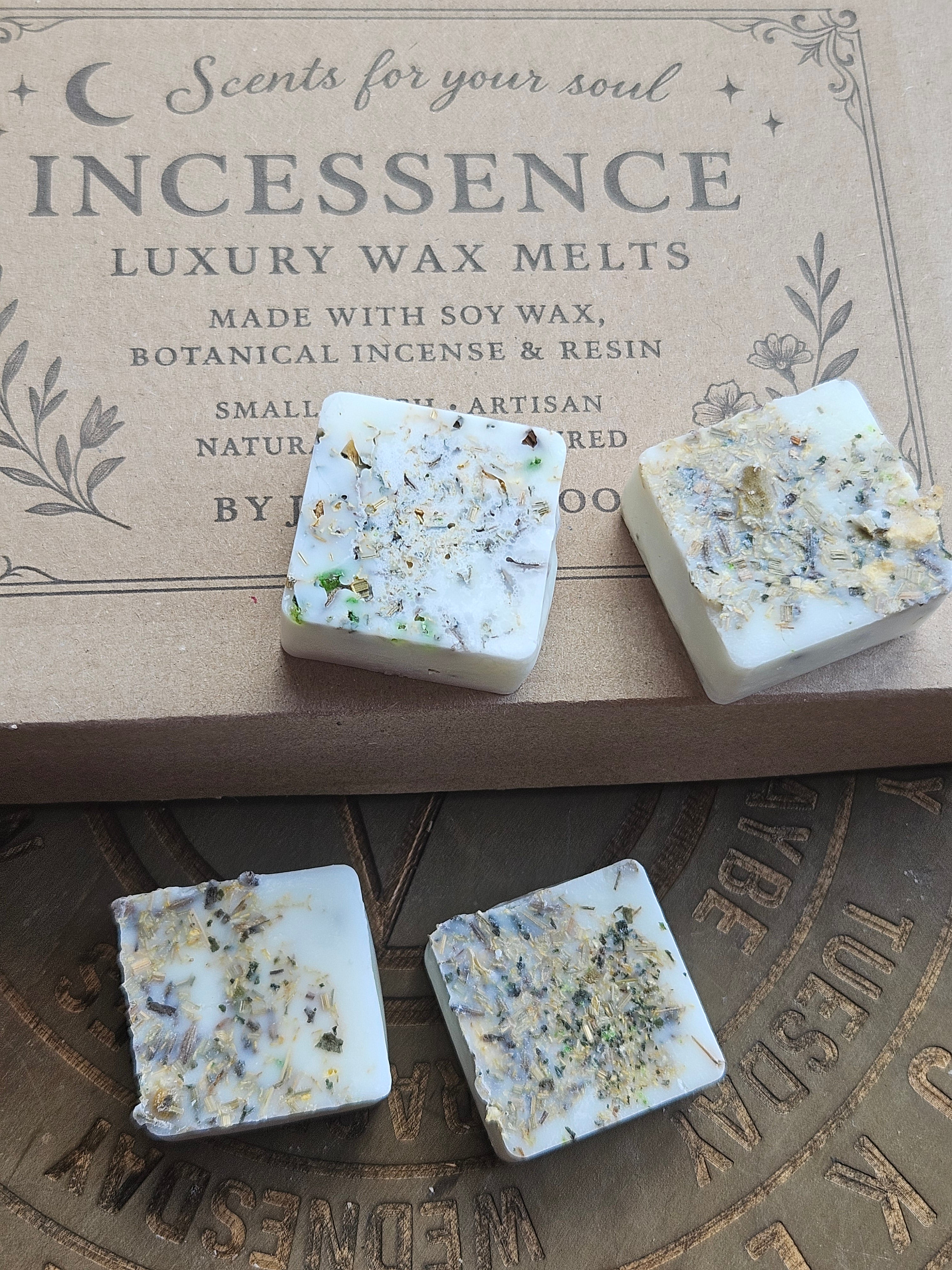 Handmade Ostara artisan soy wax melts with herbs, essential oils and botanical incense