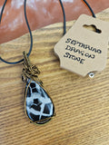 Wire wrapped Septarian Dragon Stone pendant necklace