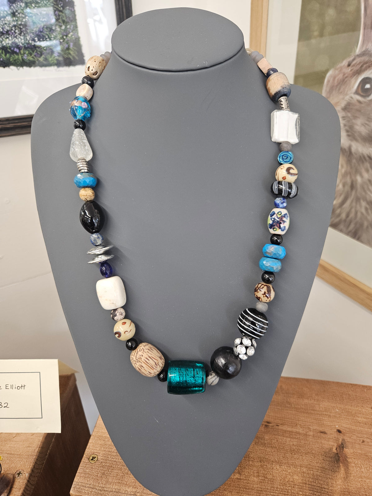 Bohemian Beaded Necklace | Stone, Glass, Wood & Nut Beads