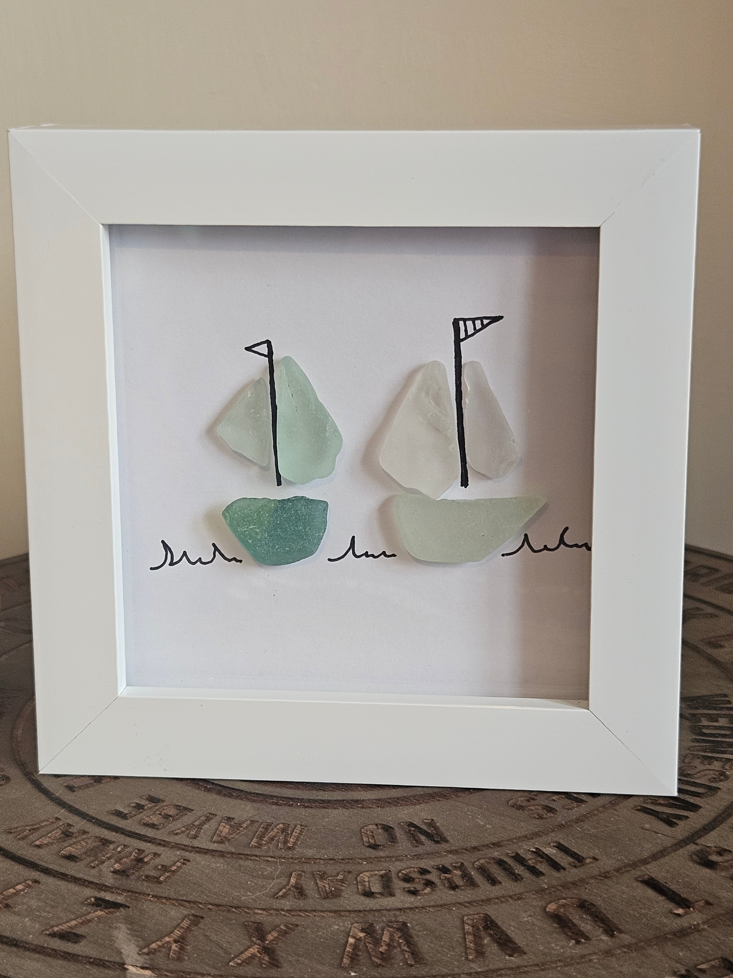 Sea Glass Art In Box Frame