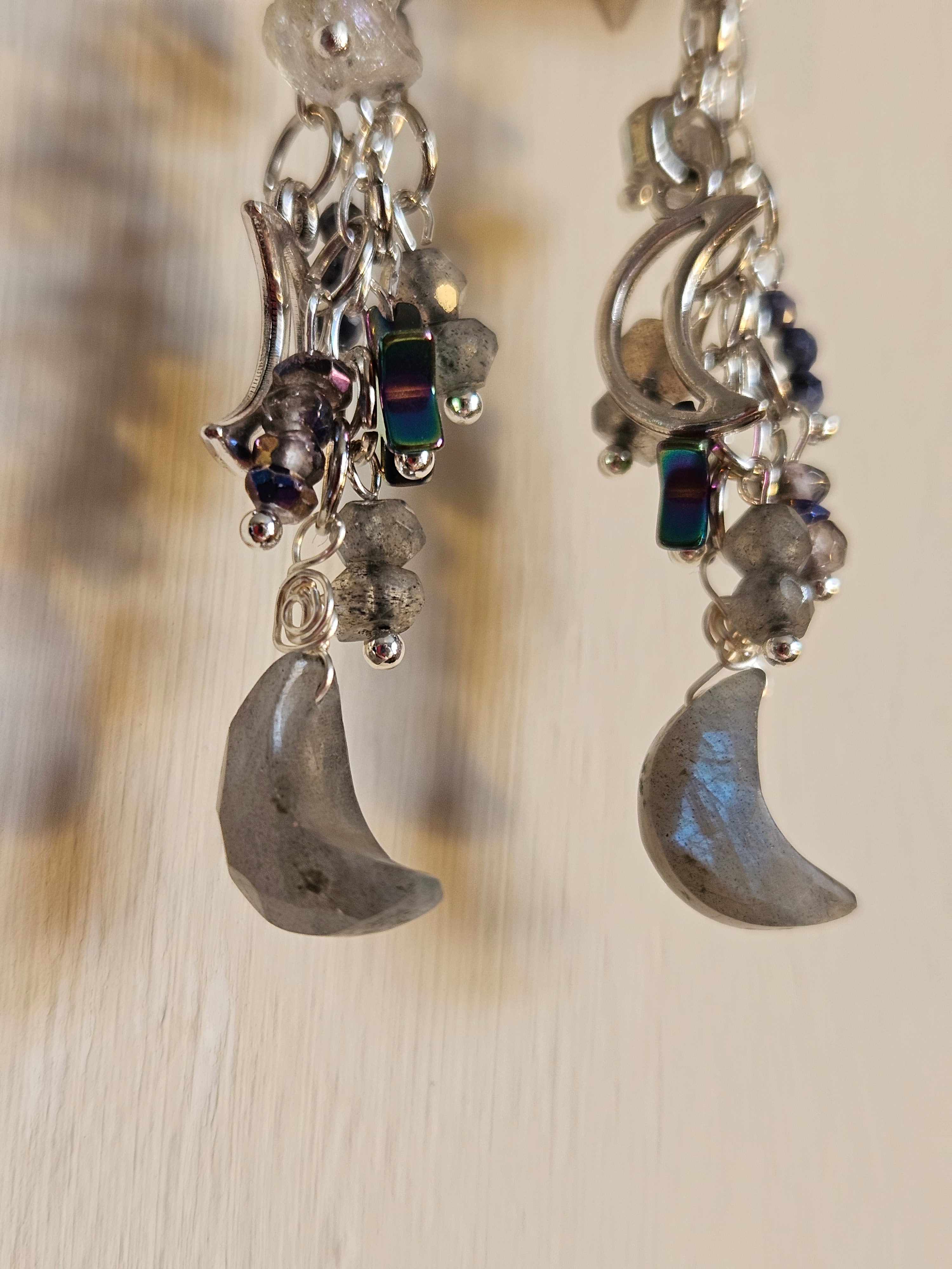 Night Sky Themed Chandelier Earrings