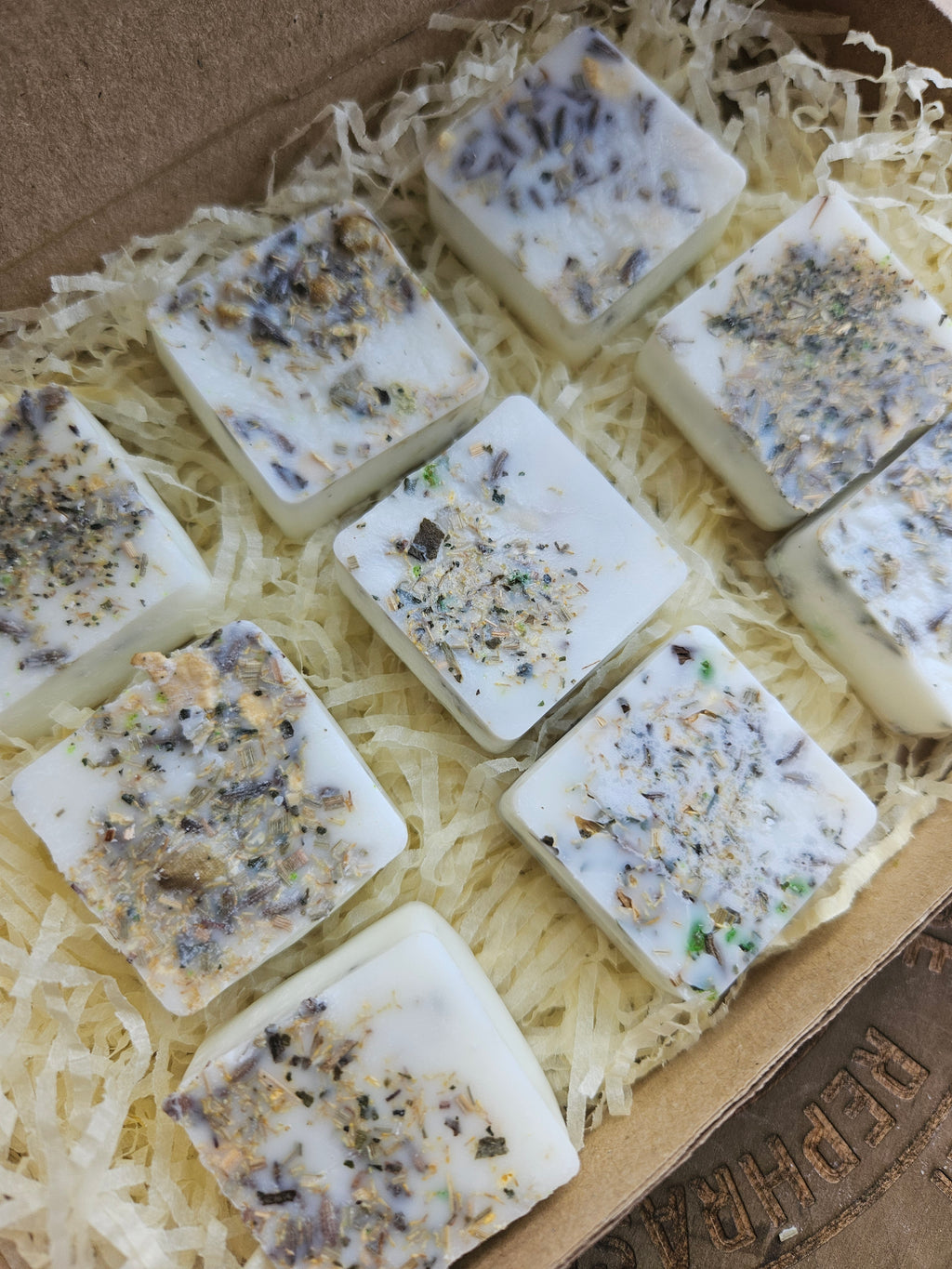 9 Handmade Ostara artisan soy wax melts with herbs, essential oils and botanical incense in a gift box